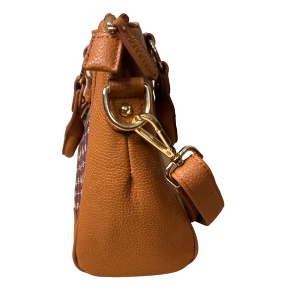 Danbury Mint Personalized JM Initial BrownFaux Leather Handbag - Picture 9 of 16